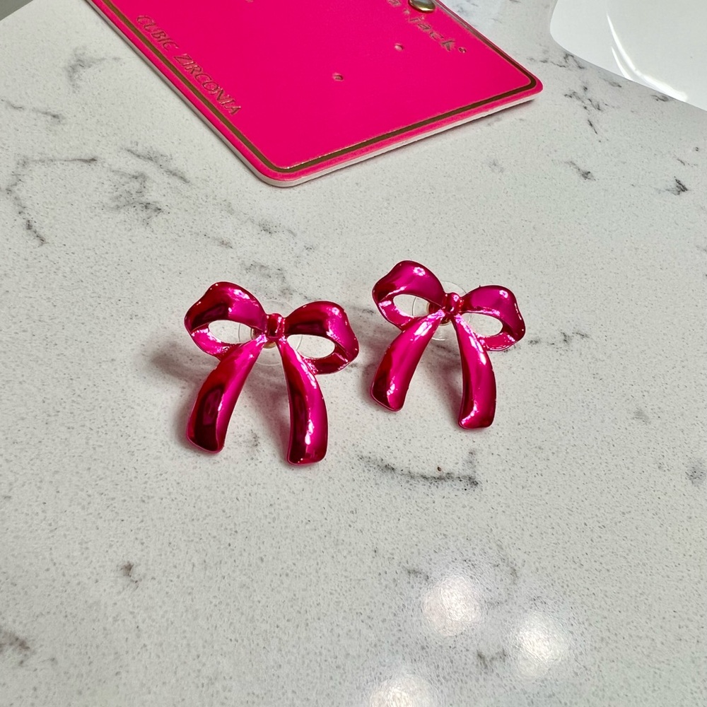 Barbie Pink Bow Earrings